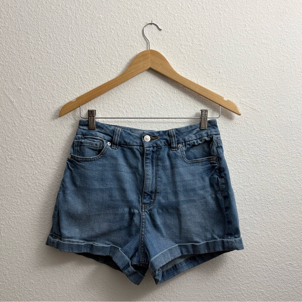 American Eagle AE Curvy Mom Shorts High Rise Stretch Denim size 8 - Picture 12 of 13